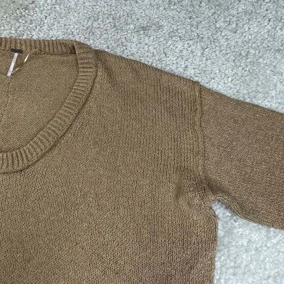 Free People Brookside Tunic Sweater Desert Camel Brown Oversized - Picture 7 of 10